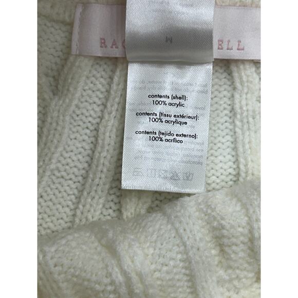NWT Rachel Parcell Womens Ivory Elastic Waist Cable Knit Sweater Shorts Size M - Picture 6 of 8